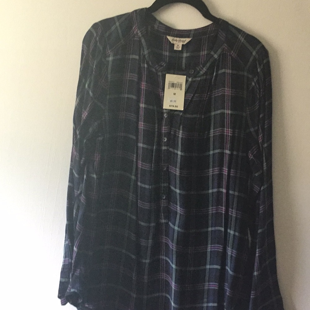 Lucky Brand no collar flannel. Size M
